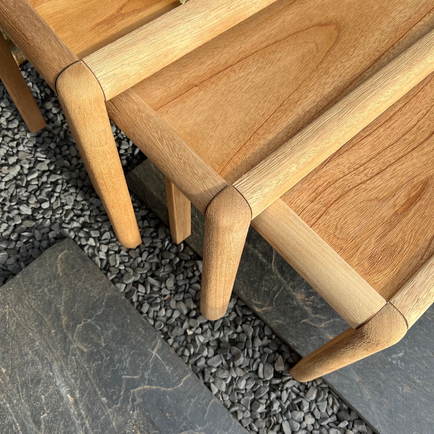 3 vintage nesting coffee tables