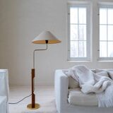 Mid-Century Modern Floor Lamp, Teak and Brass Bergboms, Sweden, 1960s