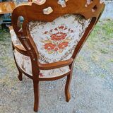 Extendable table and 5 armchairs Louis XV style