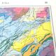 Carte du Jura France Suisse vintage 43x43cm de 1950