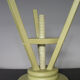 Painted and waxed wooden screw stool