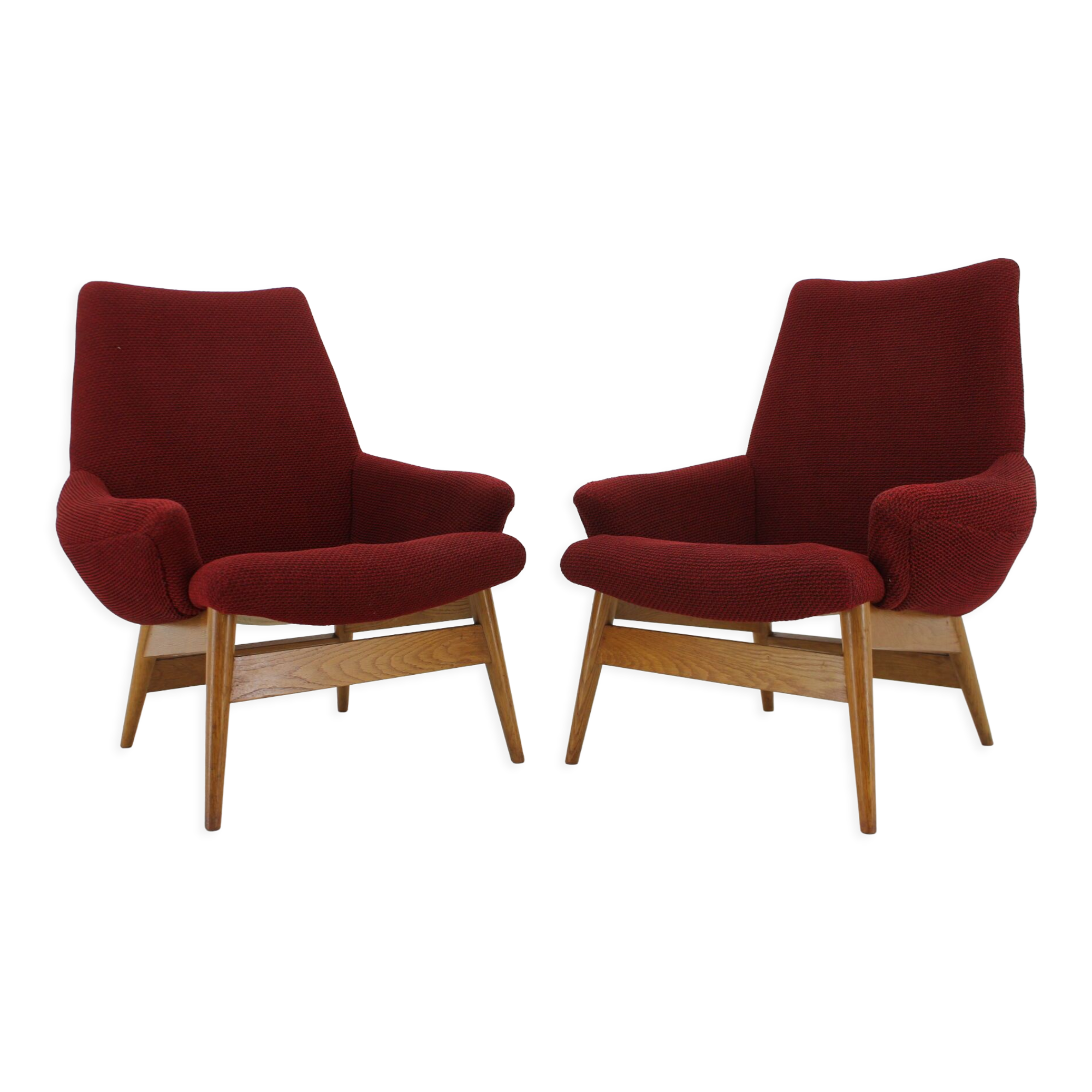 1960s Pair of Miroslav Navratil lounge Chairs, Czechoslovakia