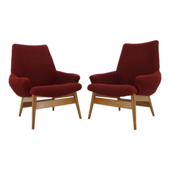 1960s Pair of Miroslav Navratil lounge Chairs, Czechoslovakia