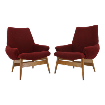 1960s Pair of Miroslav Navratil lounge Chairs, Czechoslovakia