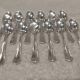 12 silver-plated metal mocha spoons by silversmith Guillaumot, Contours 11.6cm