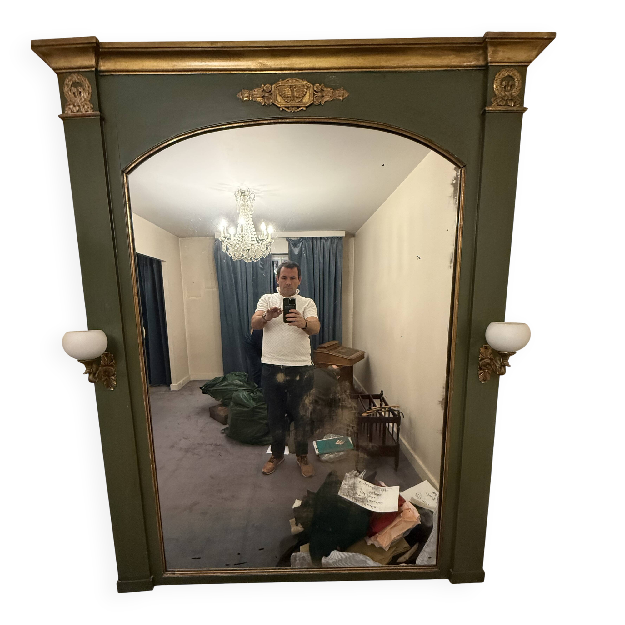 frosted green trumeau