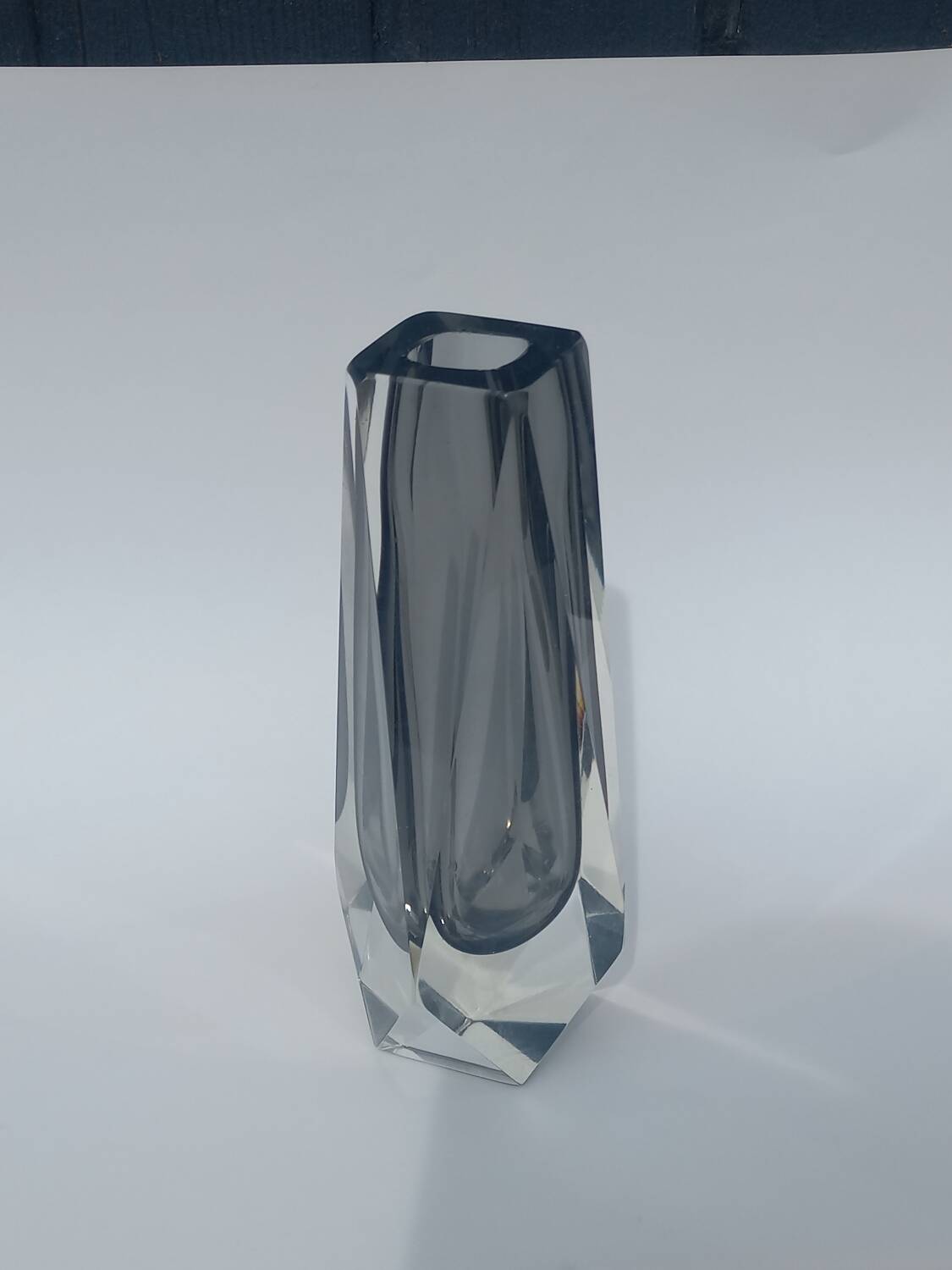 Faceted Murano Sommerso Vase by Flavio Poli