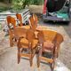 6 Belgian Brutalist Chairs in Solid Oak