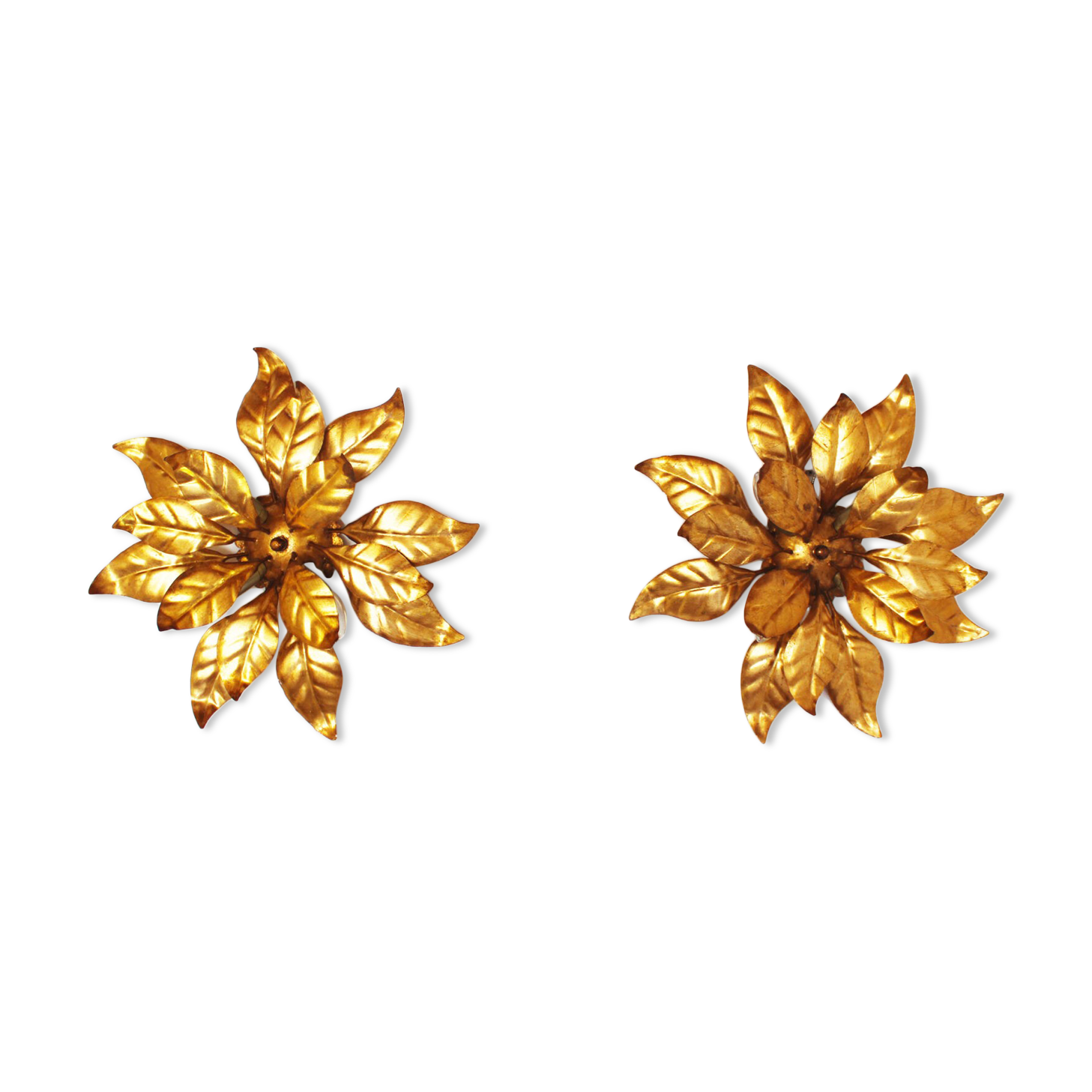 Pair of gilt wall lights by Hans Kögl, Italy 1960's