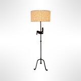 Wrought iron rooster lamp by Jean Touret for atelier marolles, france 1950s