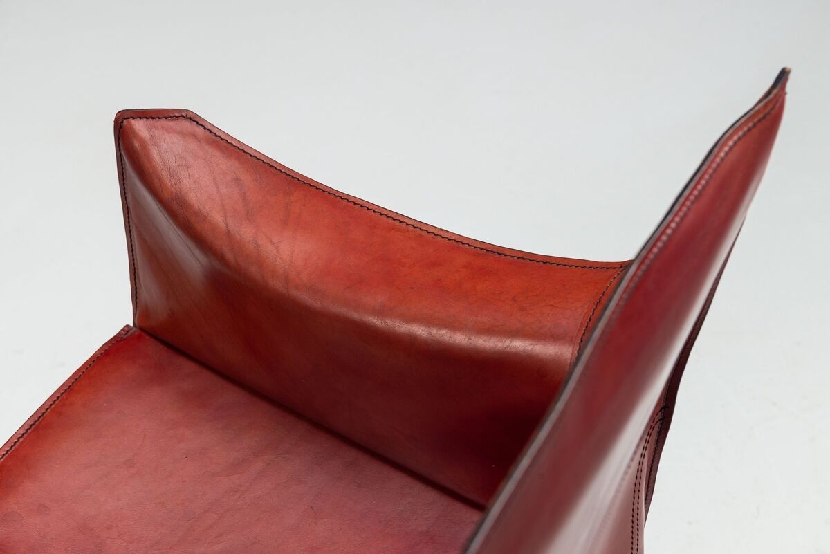 Mario Bellini model Cab 413 dining armchair in leather Cassina Italy 1977