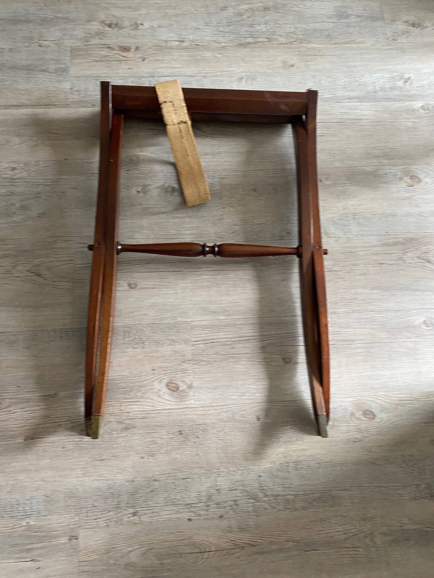 NAUTICAL STYLE FOLDING COFFEE TABLE WITH MAHOGANY BUTLER TOP
