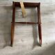 NAUTICAL STYLE FOLDING COFFEE TABLE WITH MAHOGANY BUTLER TOP