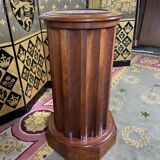 Bedside table in flamed mahogany and white marble