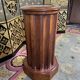 Bedside table in flamed mahogany and white marble