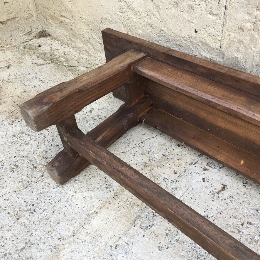 Pair of solid oak monastery benches