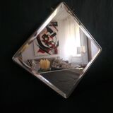 Antique beveled mirror atypical barber 1930 26x26cm