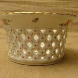 Coupe corbeille ajourée porcelaine Vista Alegre décor floral