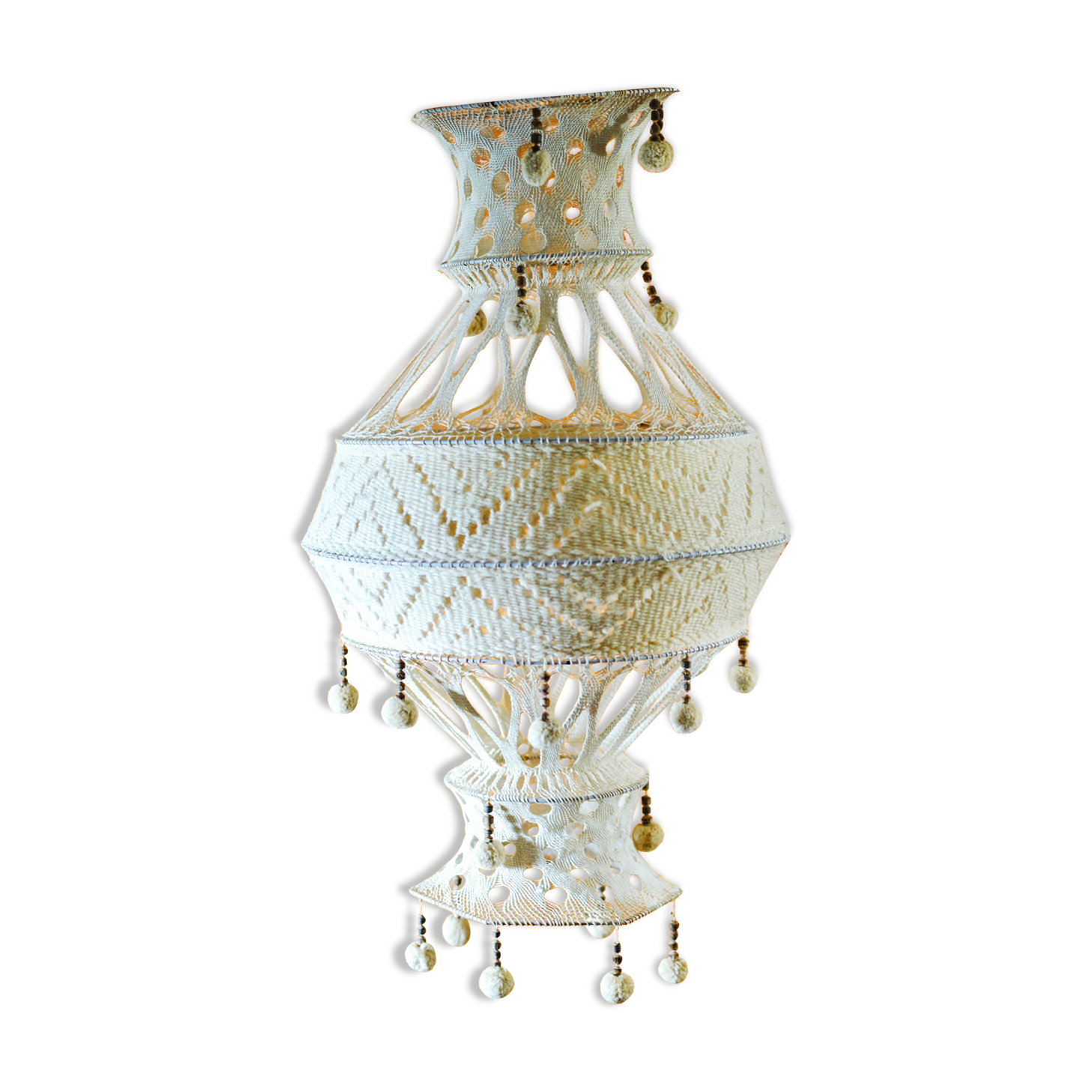 Chandelier macramé crochet 70s