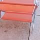 Vintage chrome and orange magazine rack from the 70s and 80s