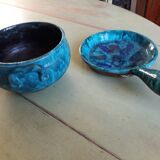 Set of two glazed pottery, eze