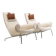 Early Pair Hans Wegner Queen Chairs by Johannes Hansen c.1960 / New Upholst