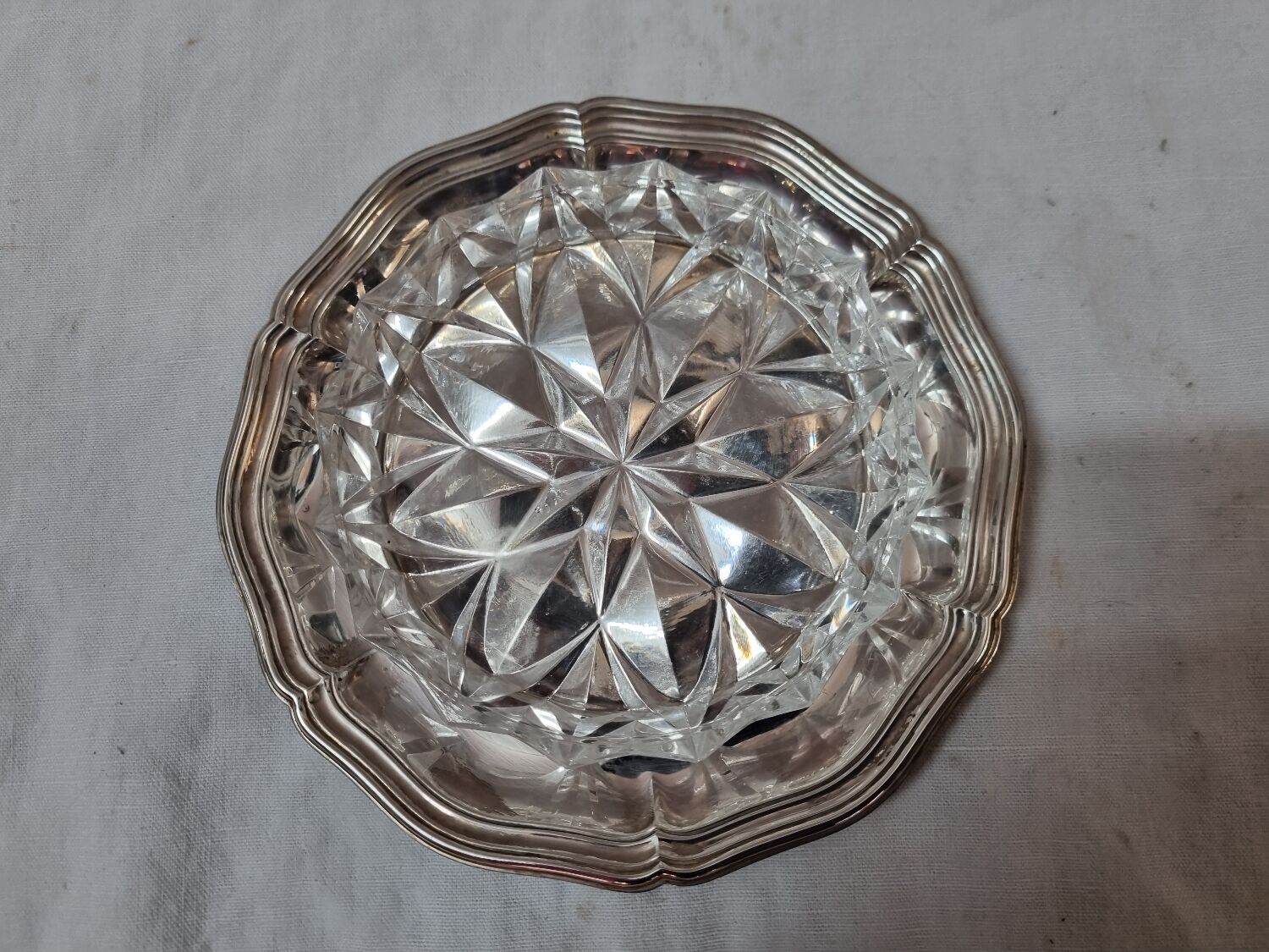 Silver metal butter dish, 1980