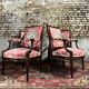 Suite of four queen's armchairs in louis xvi style mahogany xix eme century