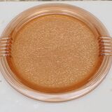 Pink glass art deco serving platter or serving dish