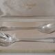 Christofle Malmaison, 2-piece salad serving set in silver-plated metal.
