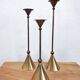 Set of three bronze candlesticks by Christian de Beaumont from the 1980s.