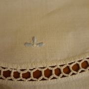 White tablecloth embroidered with lace & days