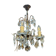 Three-light chandelier in bronze and cut crystal, early 20th century work.