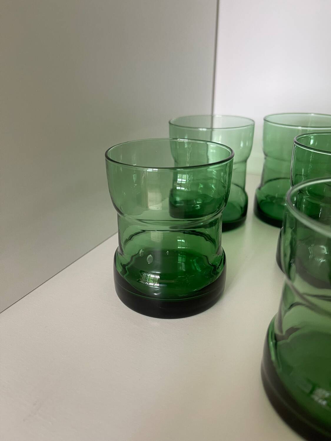 Service italien en verre bullé