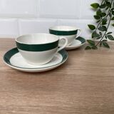Set of 2 Digoin Sarreguemines cups and saucers