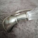 Glass and silver metal wine carafe