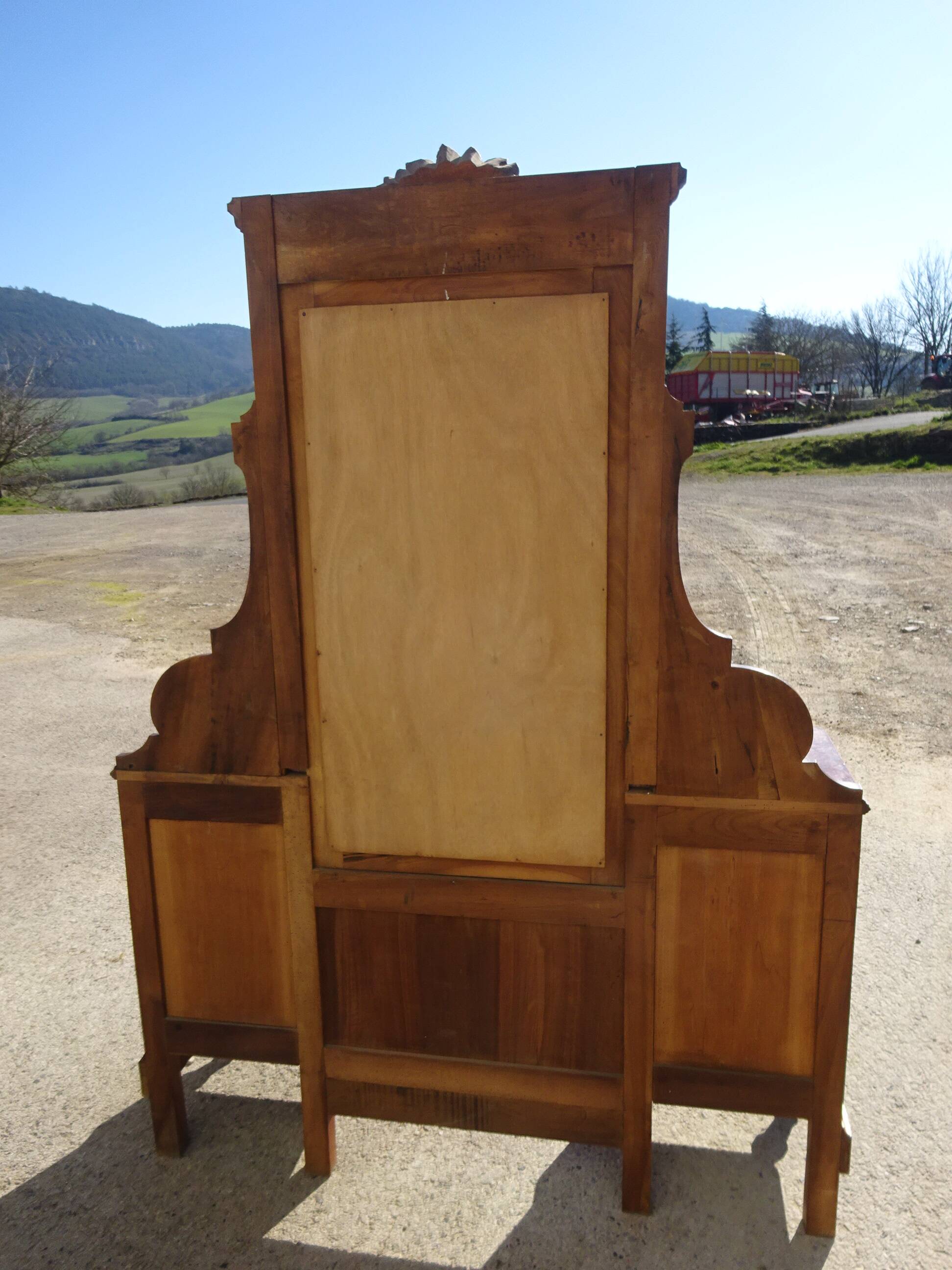 Large walnut dressing table in Louis XVI style.