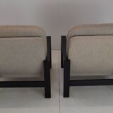 Pair of mid-century armchairs Leda Lux 1980's