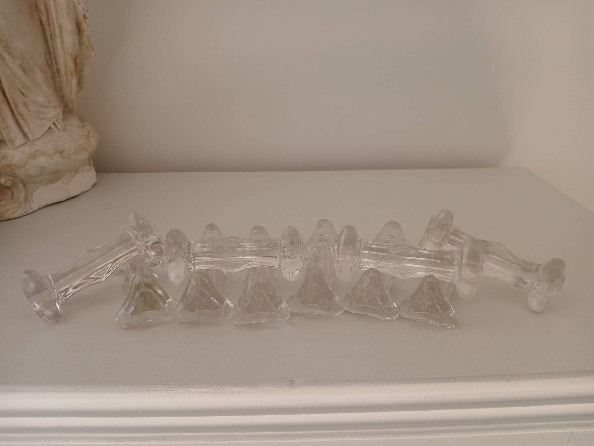 Set of 10 glass knife rests