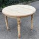 Renovated oval extendable round table in raw wood 115-160cm