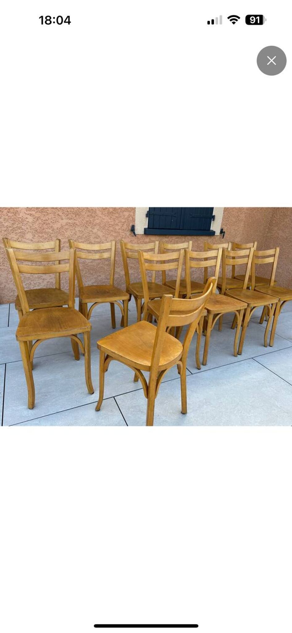 Suite de 12 chaises de Bistrot N 19 Baumann 1960