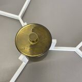 Large brass italian cubic sputnik ceiling light flush mount, italy, 1960s