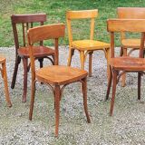 Set of 6 old bistro chairs 2 Thonet and 4 Baumann