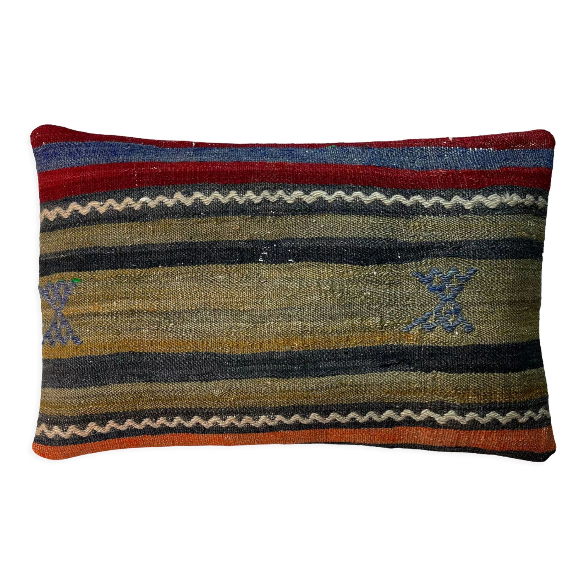 Vintage turkish handmade cushion cover , 30 x 50 cm