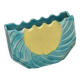Large blue and yellow ceramic flowerpot vase