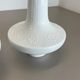 Set of 2 Op Art Biscuit Porcelain Ufo Vases by Edelstein Bavaria, Germany, 1970s