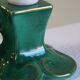 Vintage Green Ceramic French Lamp with Gold Accents
