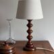 Turned wooden lamp
