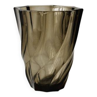 Vase tourbillon en verre fumé