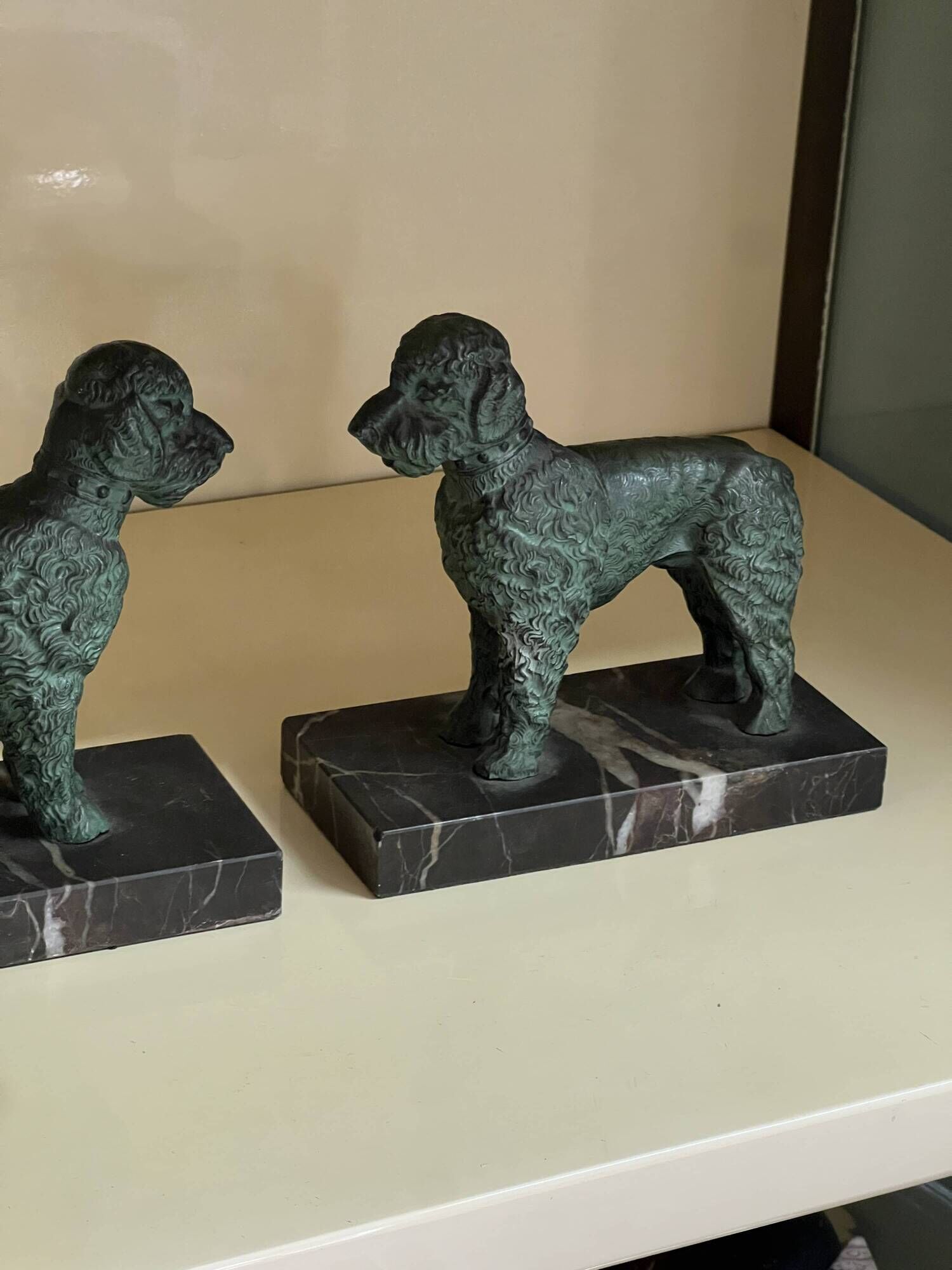 Art Deco poodle-shaped bookends